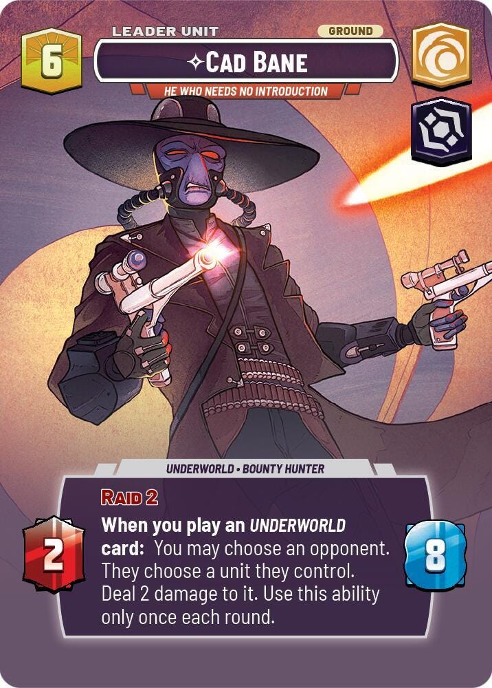 Star Wars Unlimited - Cad Bane: He Who Needs No Introduction - Showcase Foil | Rare Collectible Trading Card