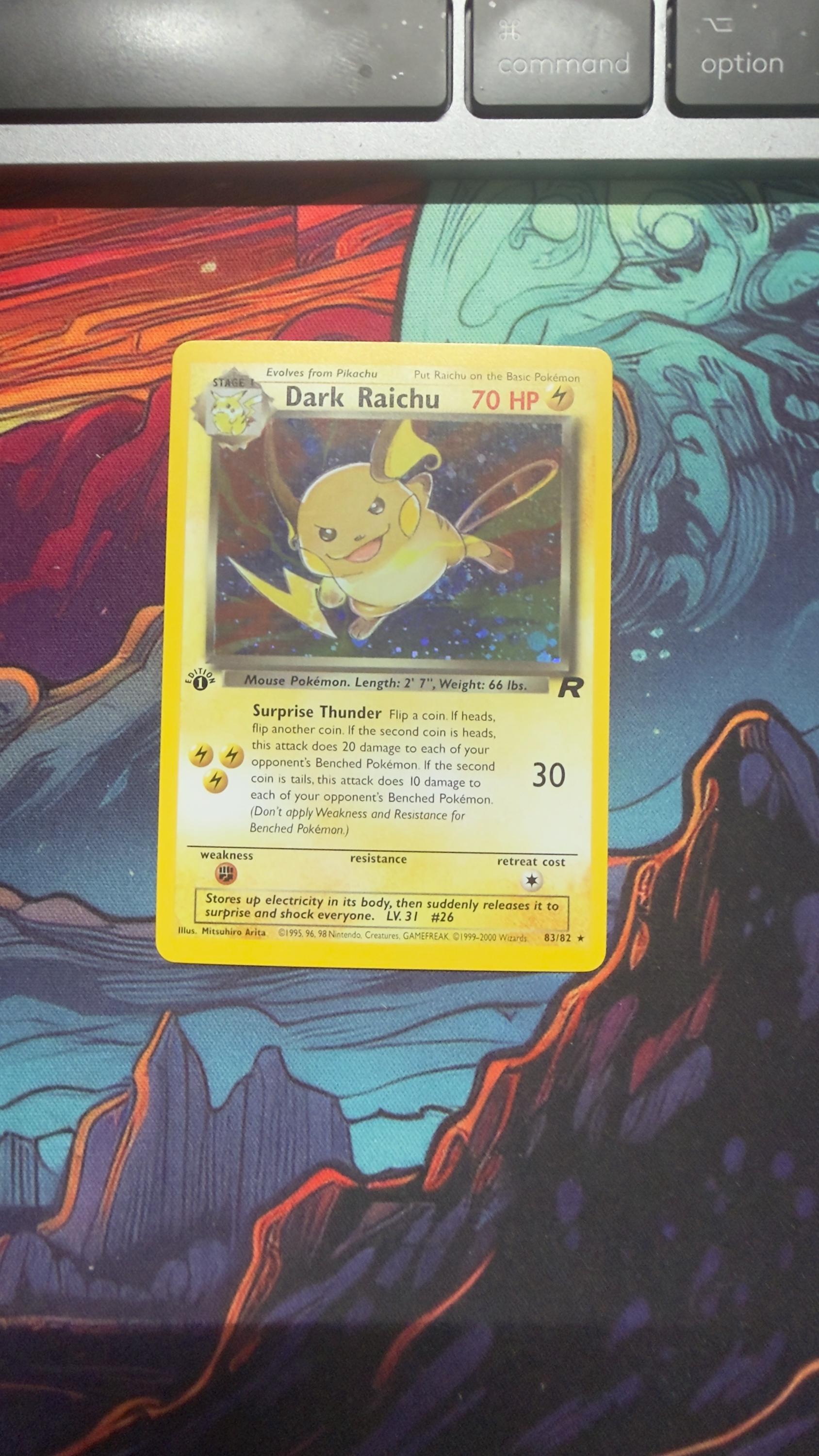 Pokemon Dark Raichu - Team Rocket (TR) - 002 - 1st (First) Edition - Secret Rare | TCG Trading Card