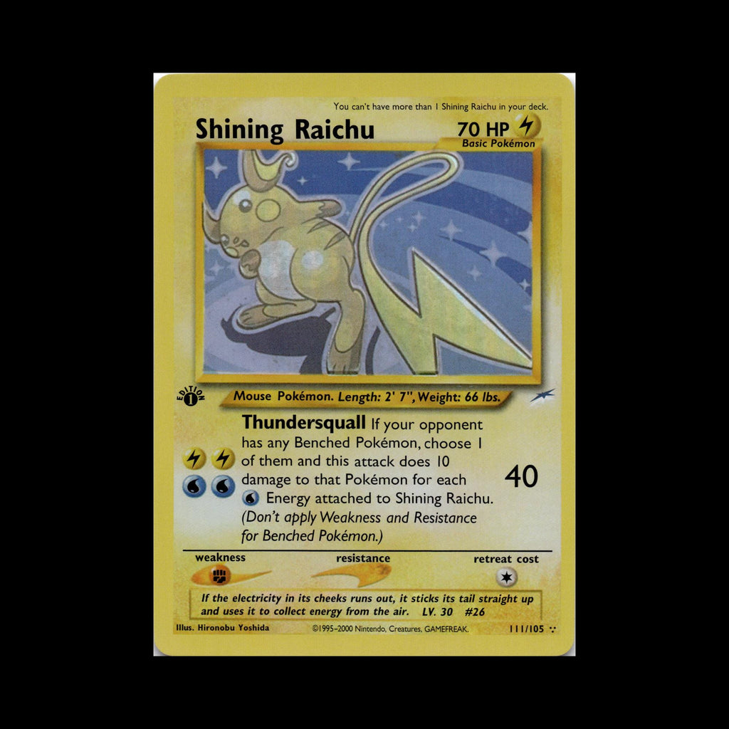 Shining Raichu Neo Destiny 111/105 Vintage Pokemon Card WOTC Secret Rare