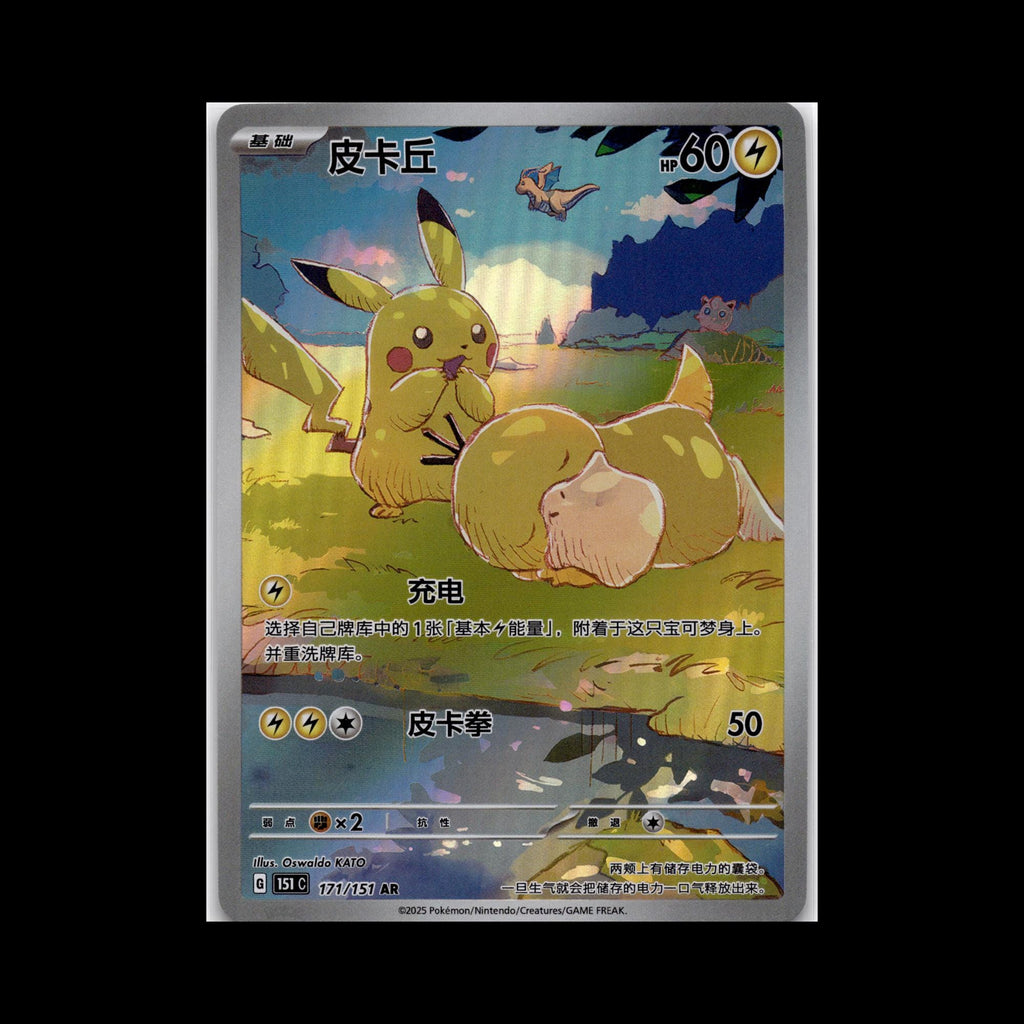 Chinese Pokemon 151 Pikachu AR Complete Art Rare Set 171 172 173