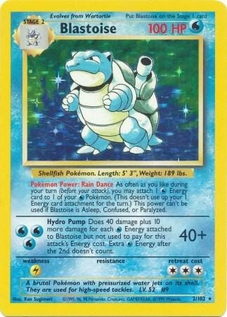 Pokemon Blastoise - Base Set (BS) - 002 - Holo Rare | TCG Trading Card