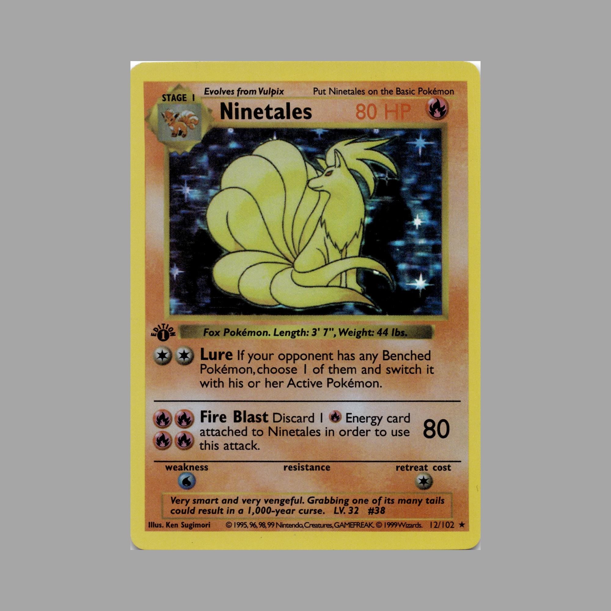 Vintage Pokemon Holo Lot - Ninetales, Pinsir, Tyranitar, Mewtwo - WOTC Rare Cards Bundle