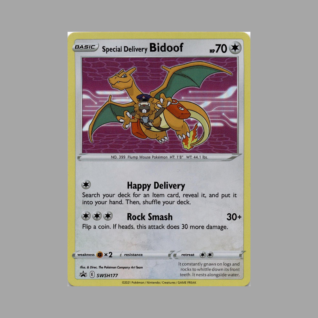 Pokemon Center Promo Lot - Special Delivery Charizard and Bidoof - SWSH Black Star Promos